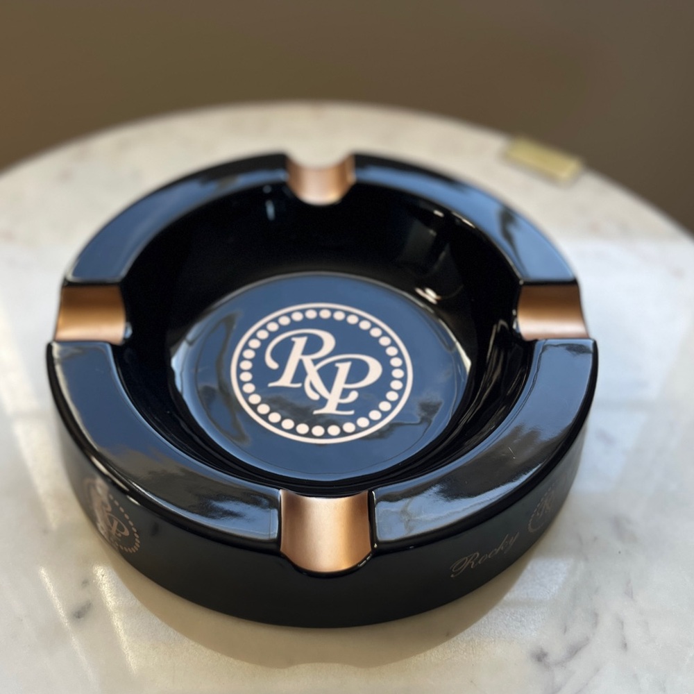Black and Gold Rocky Patel Ashtray